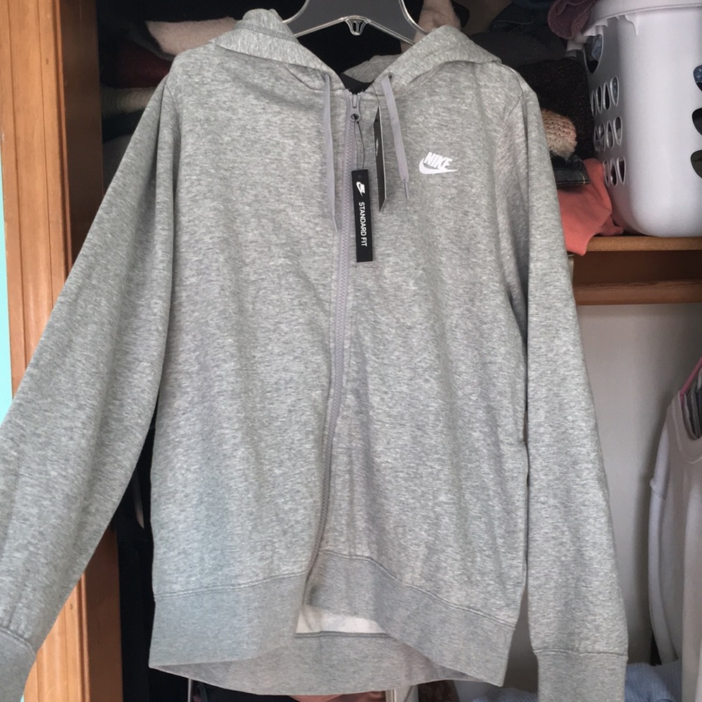 Grey Nike zip up sweatshirt